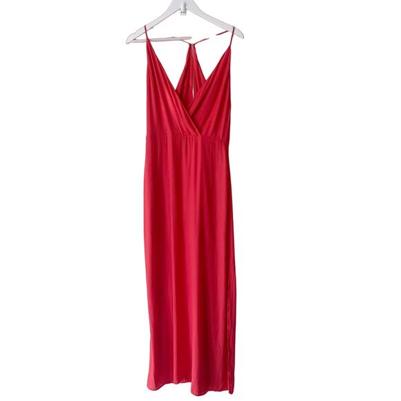 Lush Maxi Dress Size L Surplice Neck Longline Strappy Special Occasion Bright - Picture 1 of 12